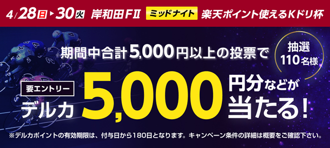 3日間で1万円以上購入でデルカ3万円分が抽選で20名様に当たる！