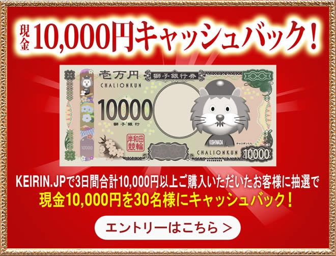 3日間で1万円以上購入で1万円を50名様にキャッシュバック！